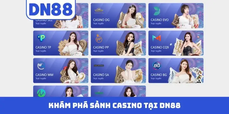 Khám phá sảnh casino tại DN88